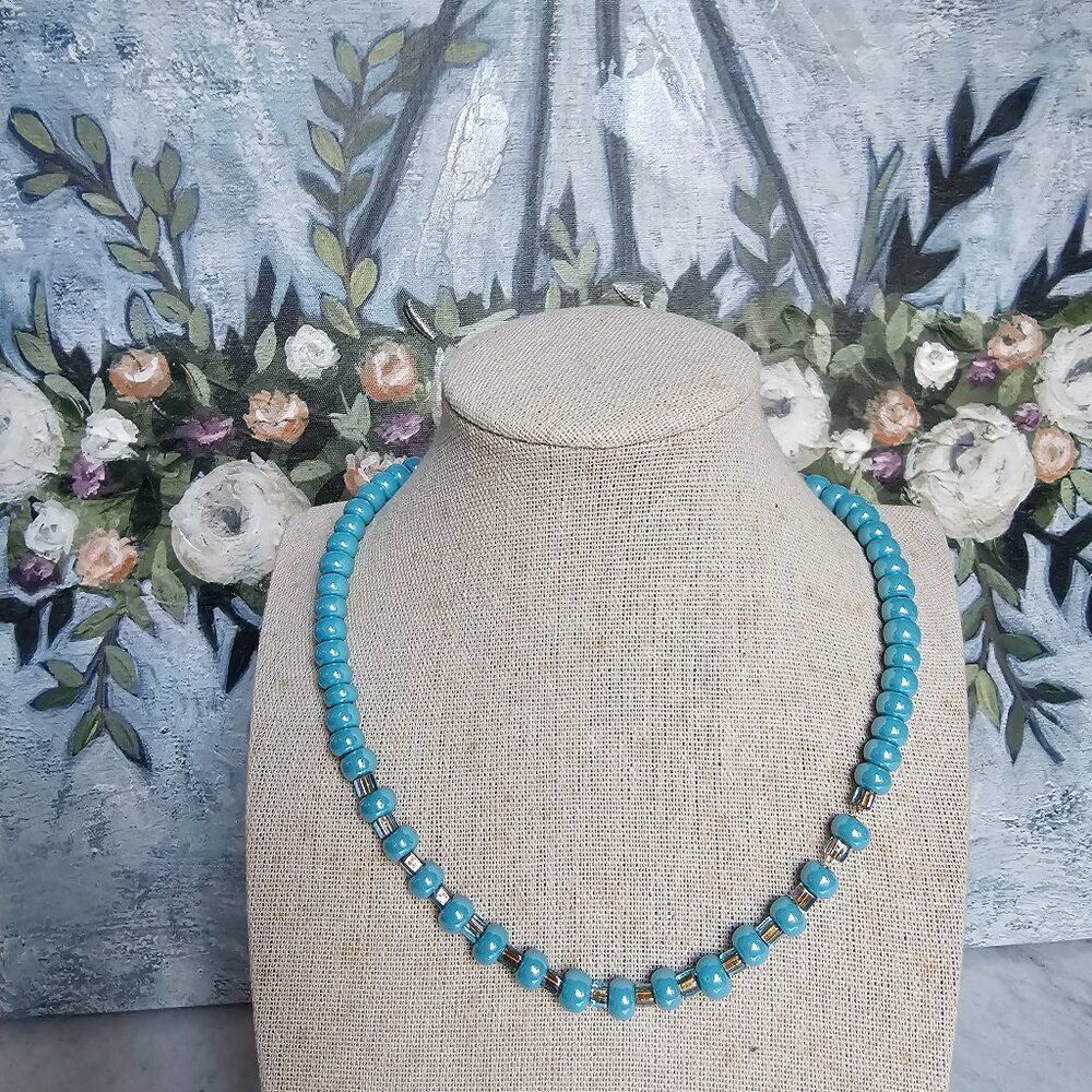 Elegant blue necklace - Handmade (New)